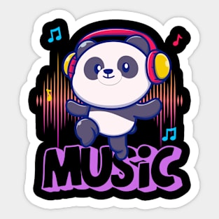 cute panda ,music style Sticker